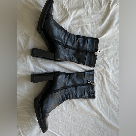 Y2K Sibyl Vane Black Leather Boots - Picture 1 of 15